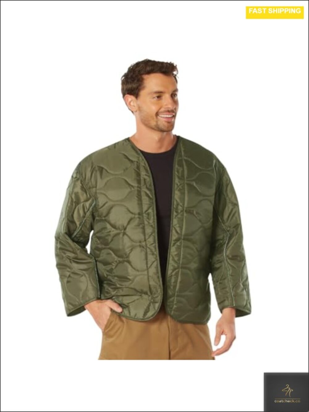 Quilted Polyester Military Field Jacket Liner - Lightweight Insulated